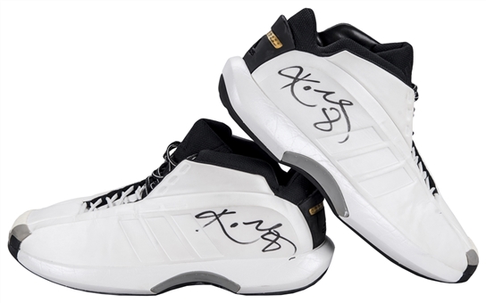 2000 Kobe Bryant Game Used & Signed LA Lakers Adidas Sneakers (Player LOA & JSA)